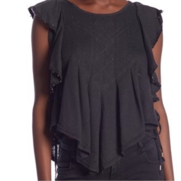 NWT FREE PEOPLE TINY BELLS TANK TOP IN BLACK SIZE: S - Picture 1 of 13